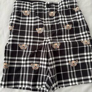 Burberry Black and White Thomas bear shorts